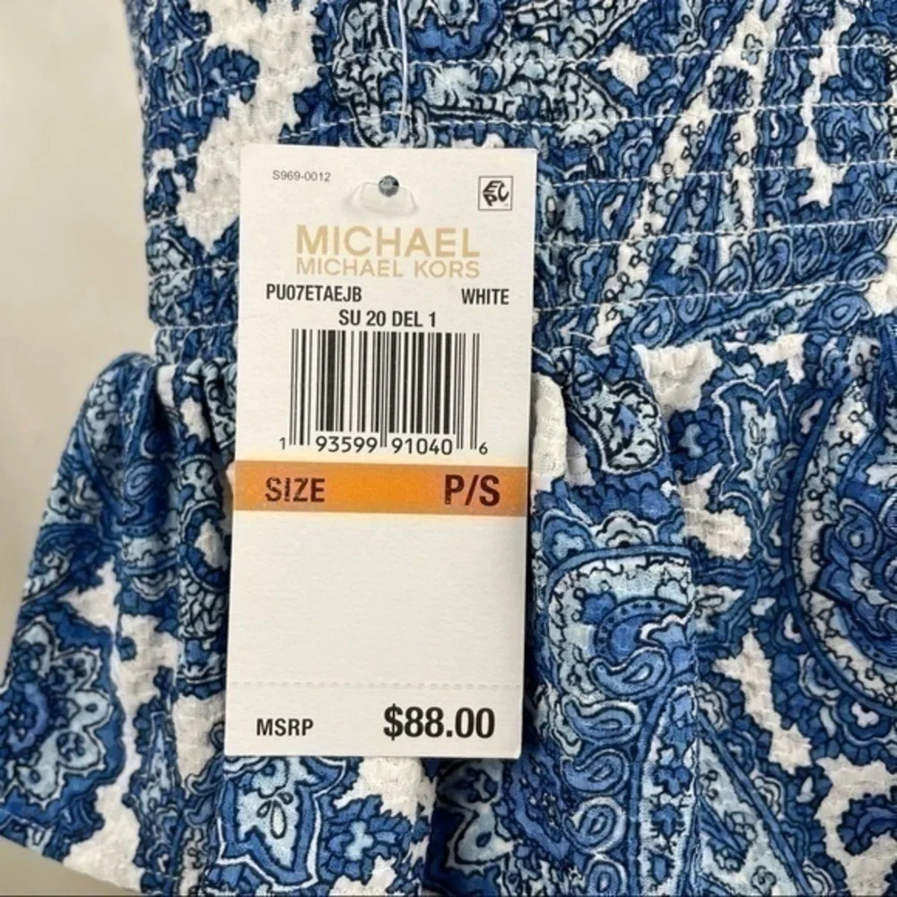 Michael Kors Skirt - NWT | Women Size Small | Ruffle Blue White Paisley